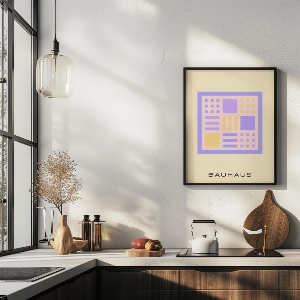 bauhaus print pastel geometric shapes lines 5