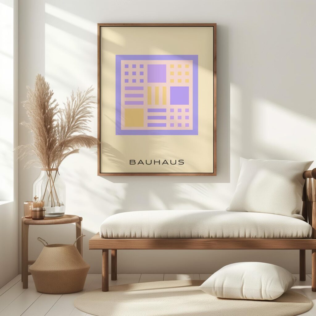 bauhaus print pastel geometric shapes lines 6