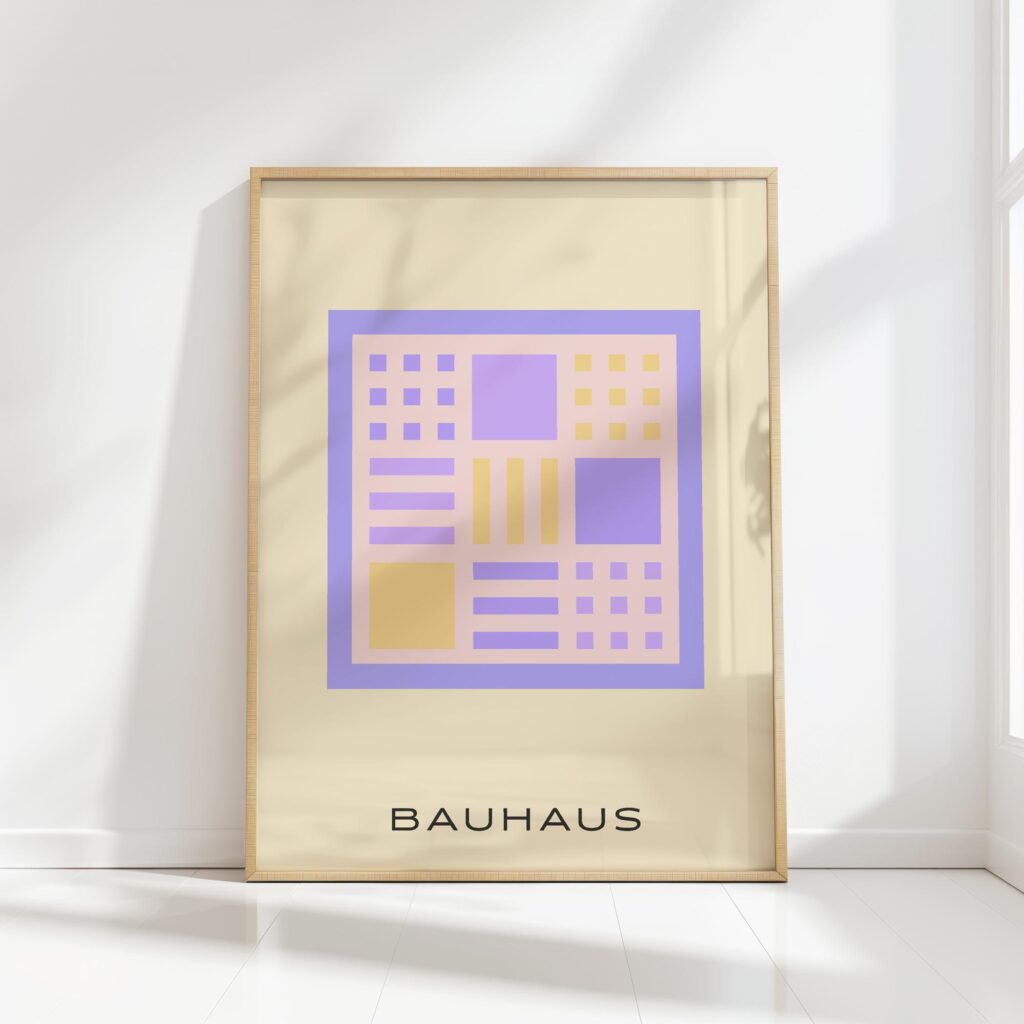 bauhaus print pastel geometric shapes lines 8
