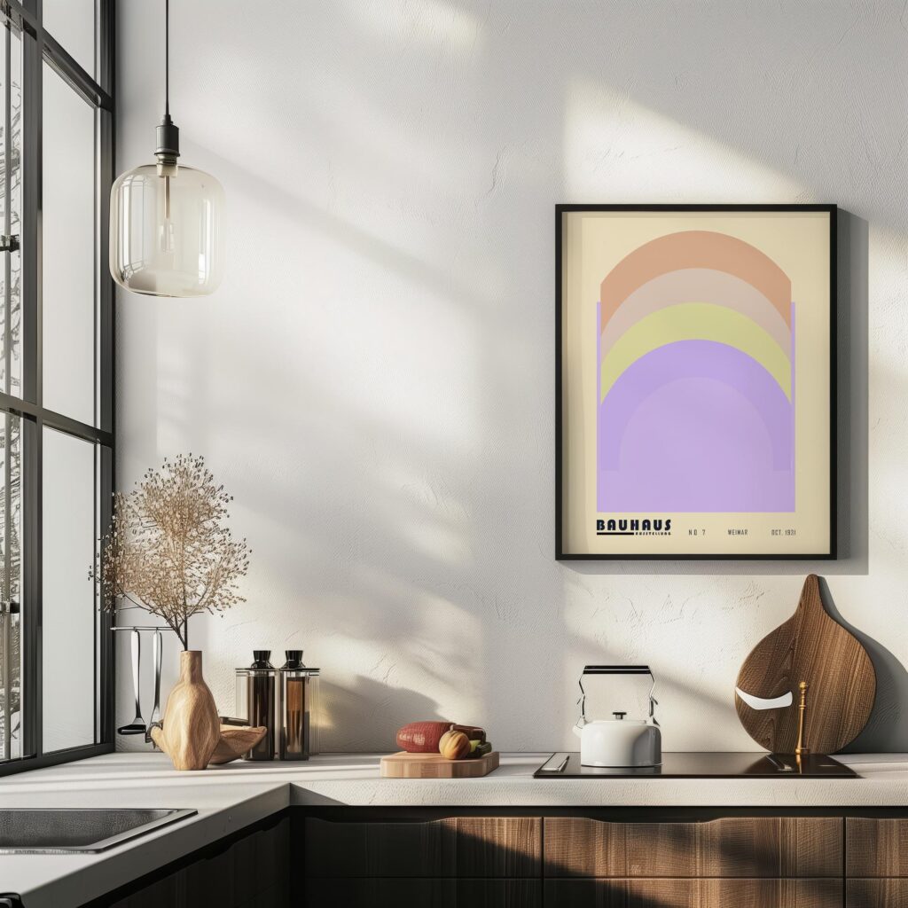 bauhaus print pastel rainbow arch design 5