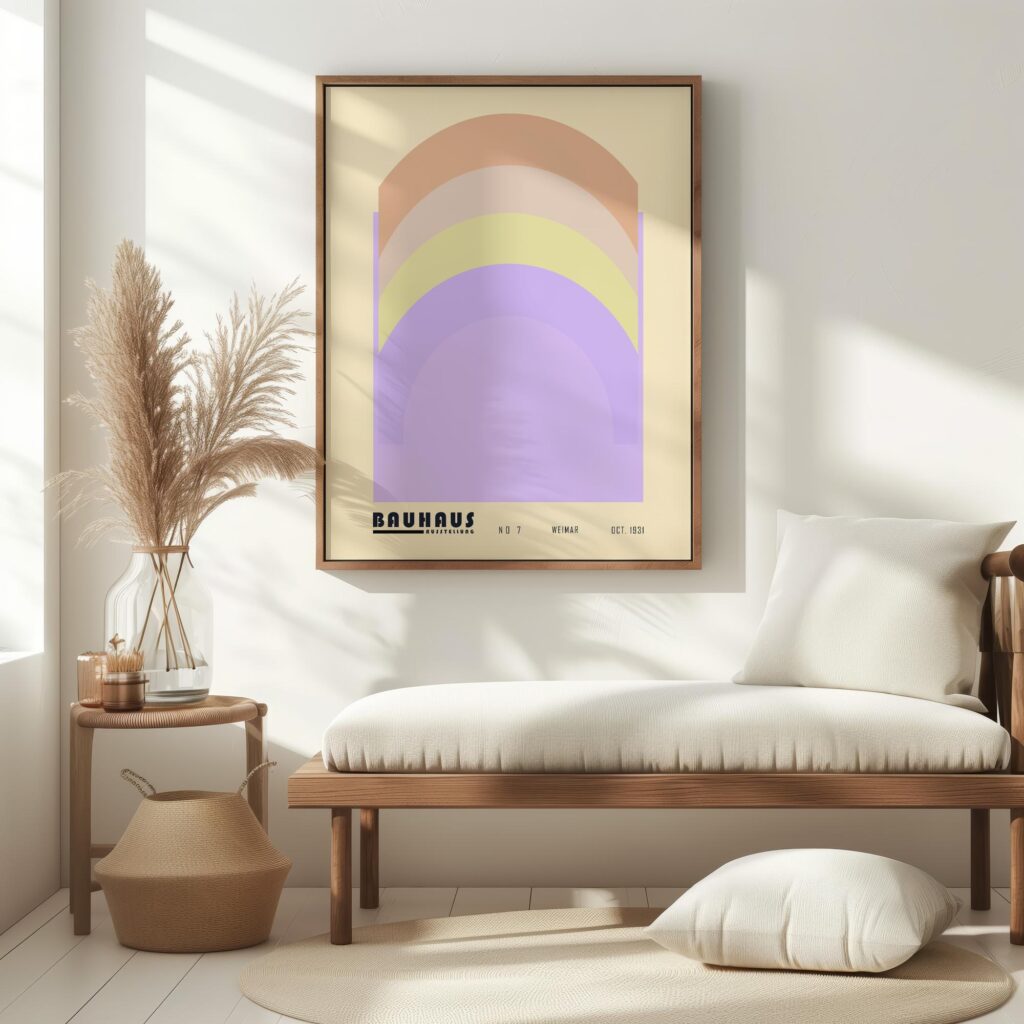 bauhaus print pastel rainbow arch design 6