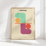 bauhaus print pastel tone geometric balance