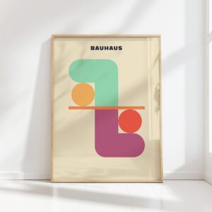 bauhaus print pastel tone geometric balance