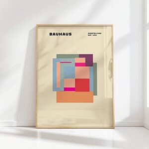 bauhaus print pastel tone geometric blocks design