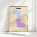 bauhaus print pastel tone geometric shapes