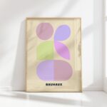 bauhaus print pastel tone geometric shapes design