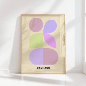bauhaus print pastel tone geometric shapes design