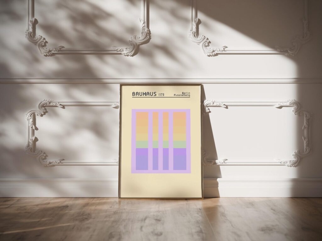 bauhaus print pastel tone minimalist geometry
