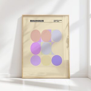 bauhaus print pastel tones geometric circles