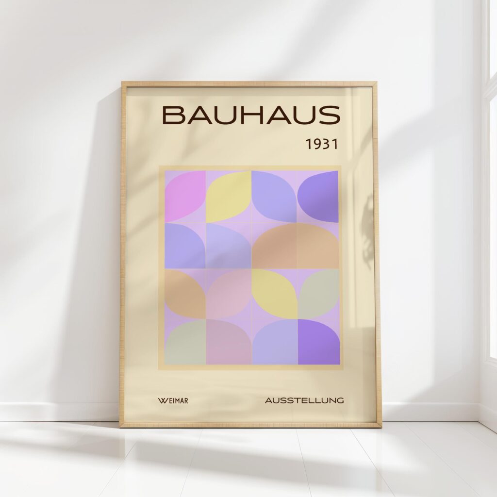 bauhaus print pastel tones geometric shapes 2