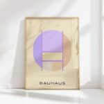 bauhaus print purple geometric minimal design
