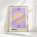 bauhaus print purple yellow geometric circles
