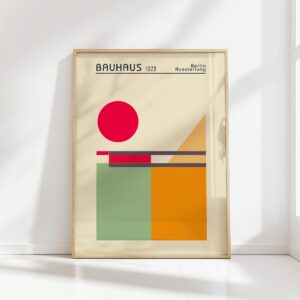 bauhaus print red circle geometric minimalism
