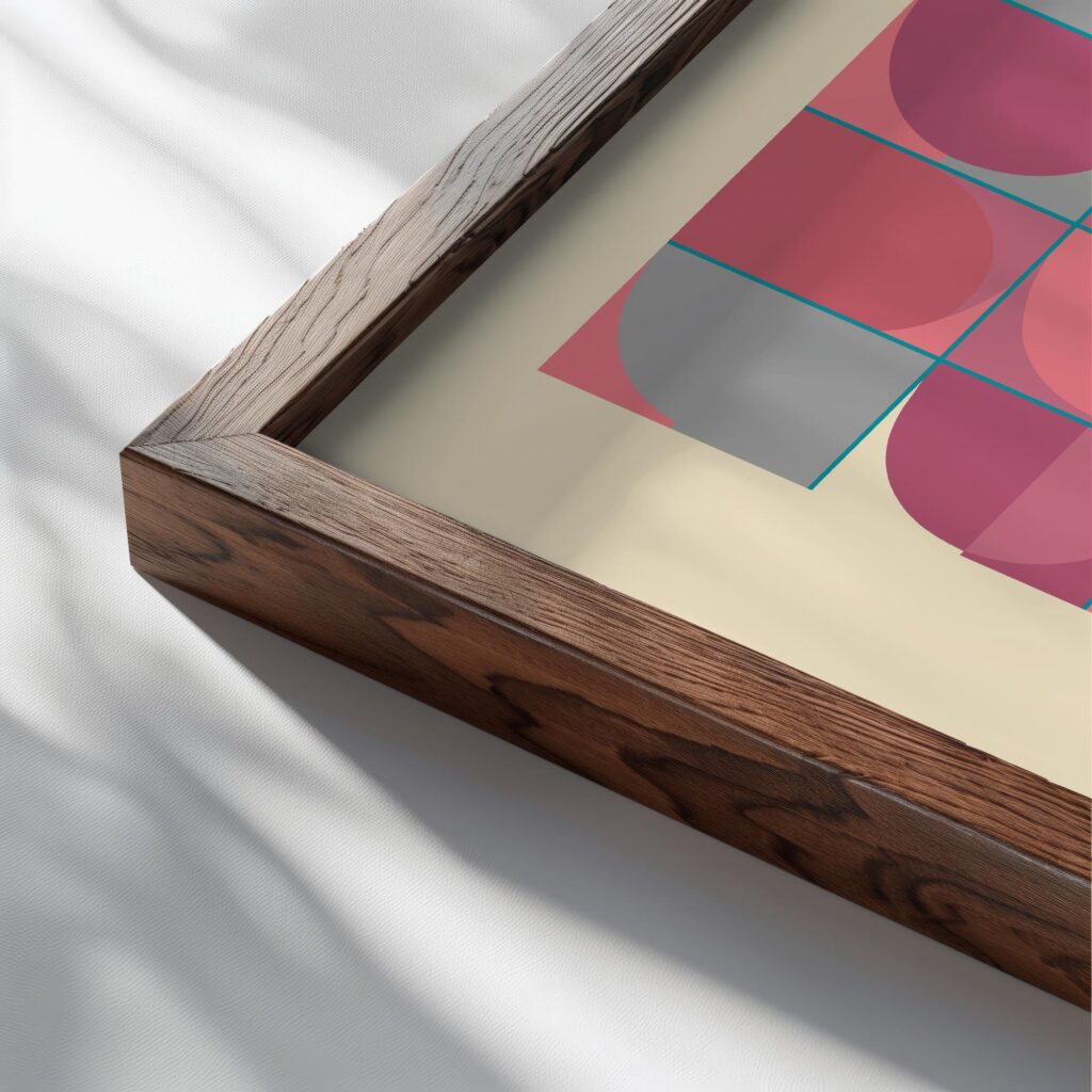 bauhaus print red grey circle grid design 3
