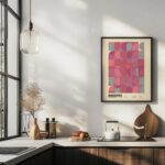 bauhaus print red grey circle grid design 5