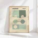 bauhaus print sage green minimalist abstract