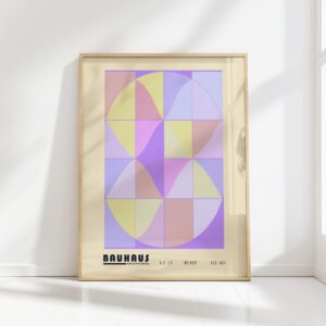 bauhaus print soft hues geometric symmetry