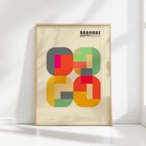 bauhaus print summer tones geometric blocks