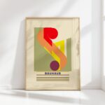 bauhaus print summer tones geometric shapes design