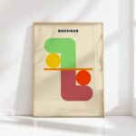 bauhaus print vibrant geometric shapes design