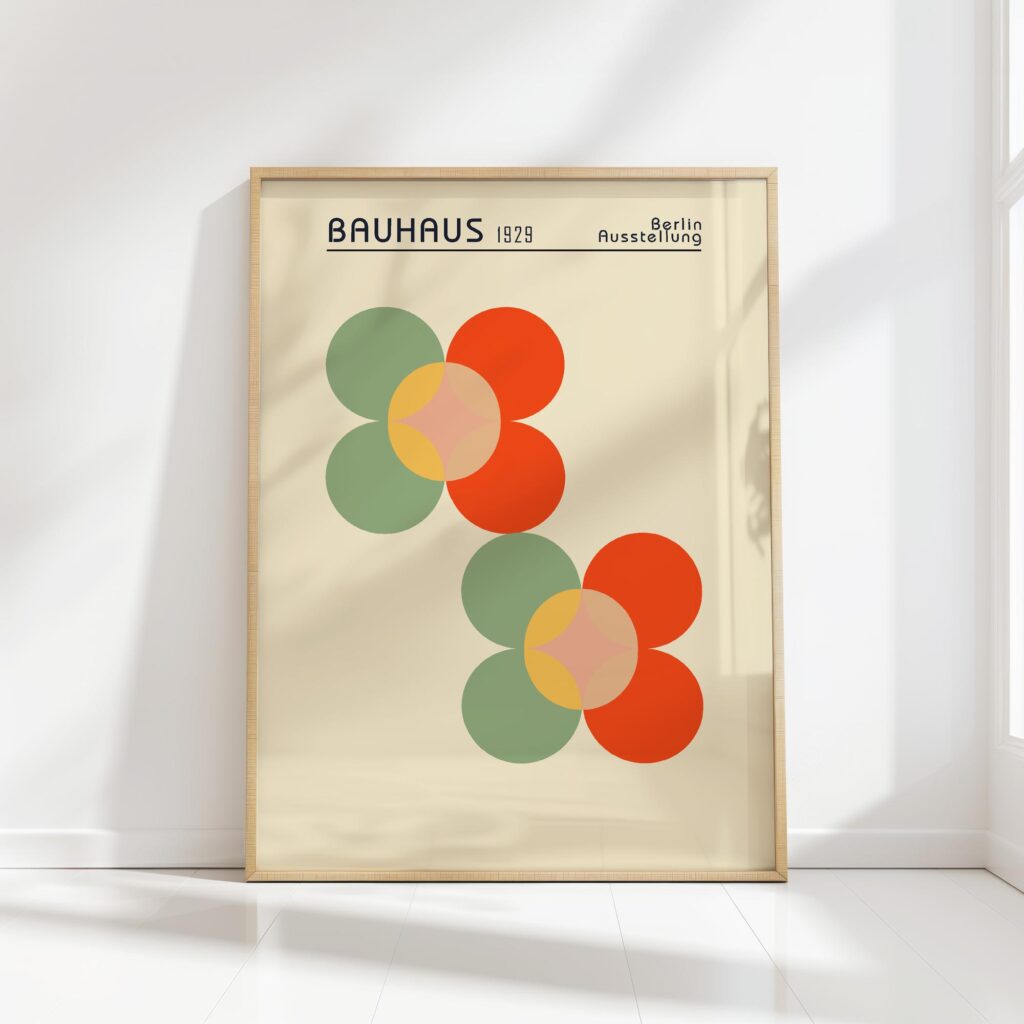 bauhaus print warm circles overlapping design