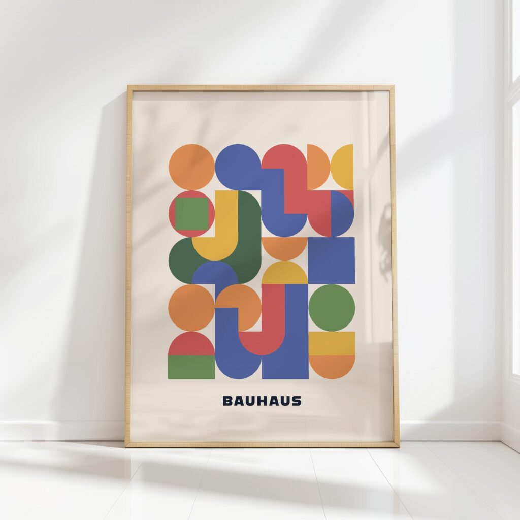 bauhaus print warm color geometric harmony