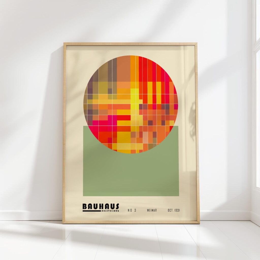 bauhaus print warm geometric abstract design