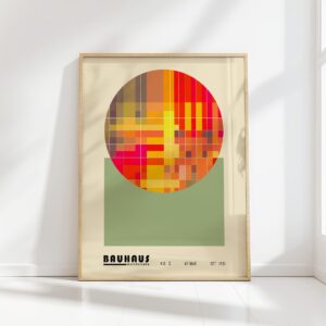 bauhaus print warm geometric abstract design