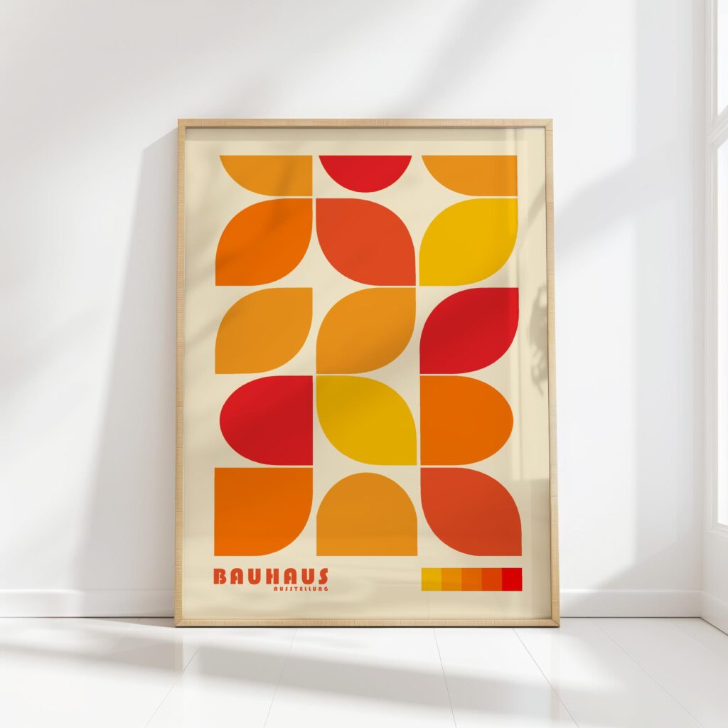 bauhaus print warm geometric color blocks
