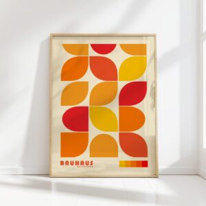 bauhaus print warm geometric color blocks
