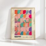 bauhaus print warm geometric minimalist artwork