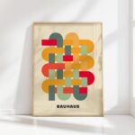 bauhaus print warm palette interlocking blocks