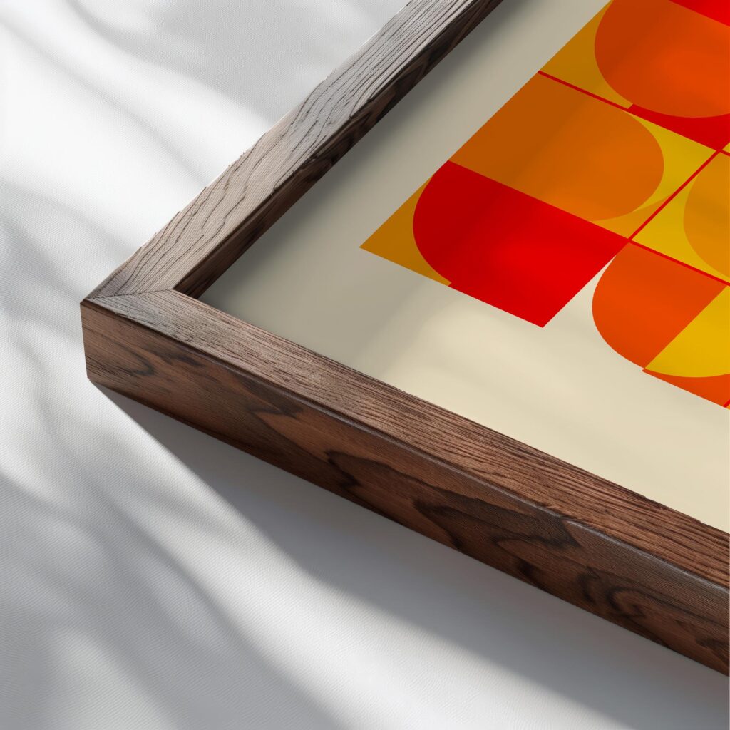 bauhaus print warm red geometric circles design 3