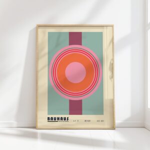 bauhaus print warm shades geometric circles