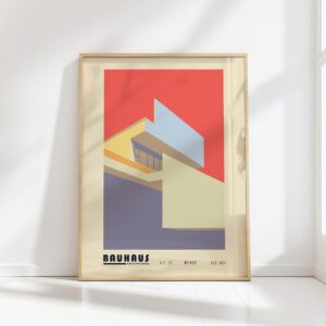 bauhaus print warm tone architectural silhouette