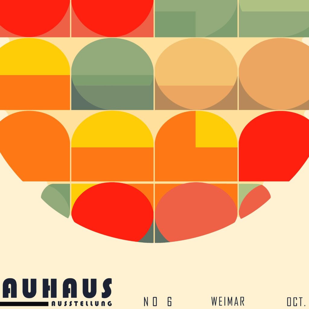 bauhaus print warm tone geometric shapes 4