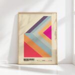 bauhaus print warm tone geometric shapes design 2