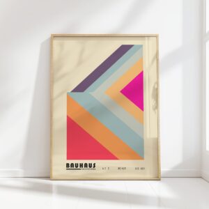 bauhaus print warm tone geometric shapes design 2
