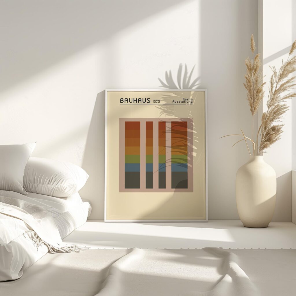 bauhaus print warm tone minimalist stripes 7