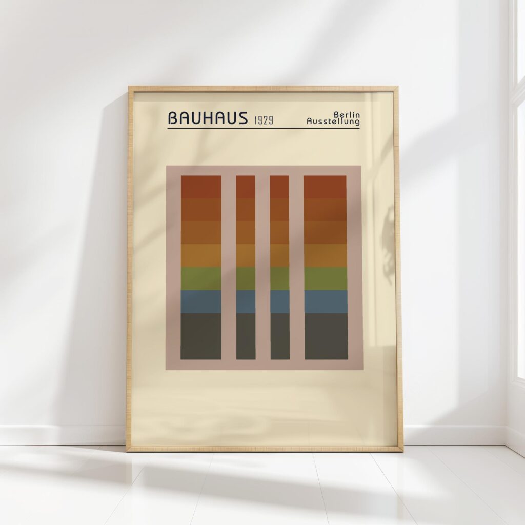 bauhaus print warm tone minimalist stripes 8