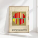 bauhaus print warm tone stripe abstract design