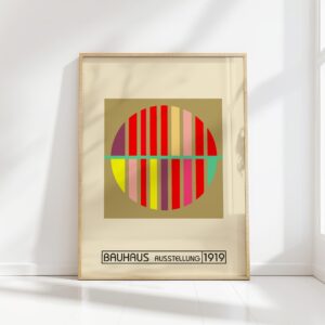 bauhaus print warm tone stripe abstract design
