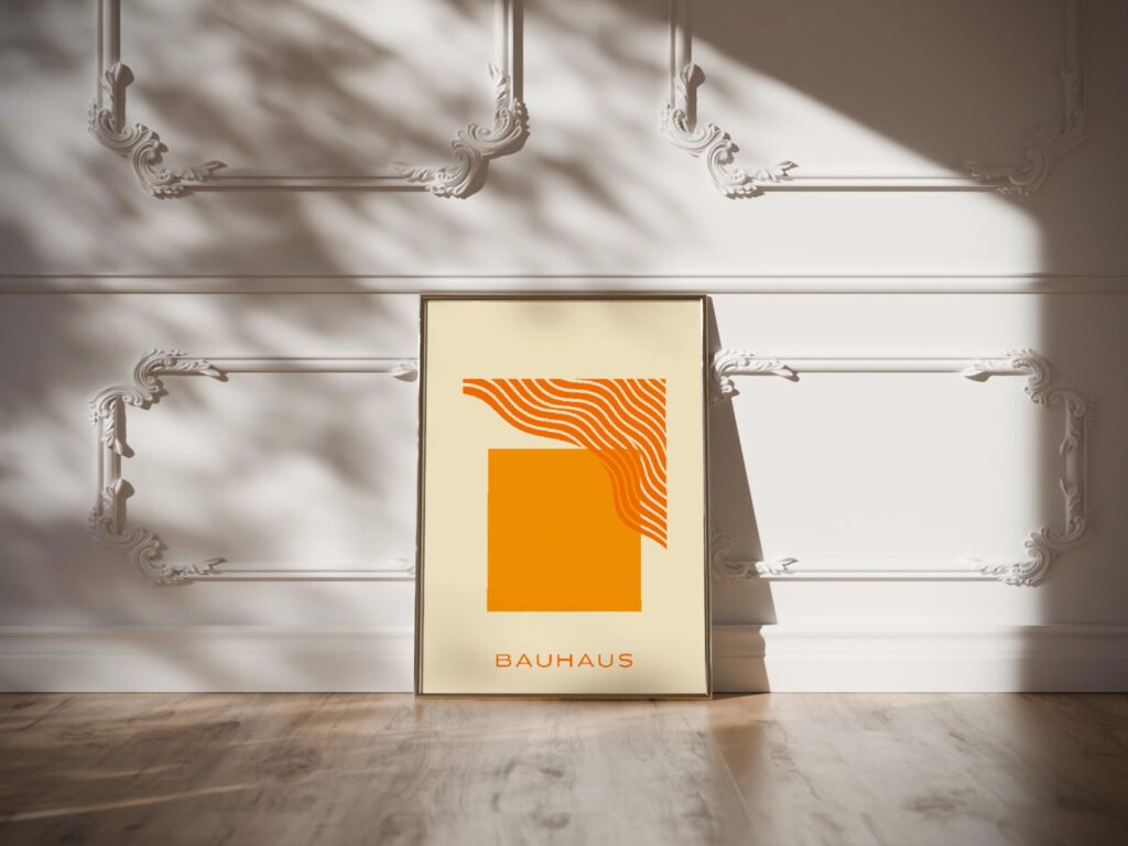 bauhaus print warm tones abstract flow design