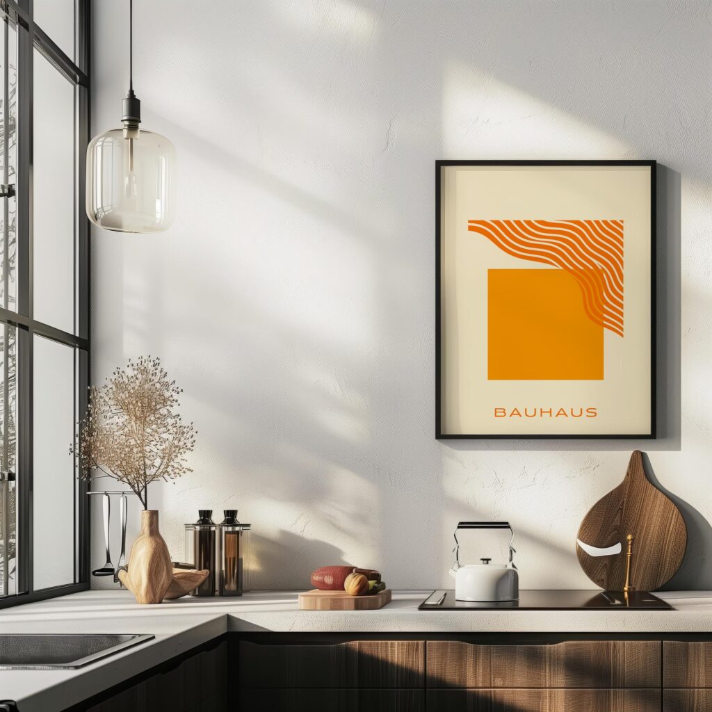 bauhaus print warm tones abstract flow design 5