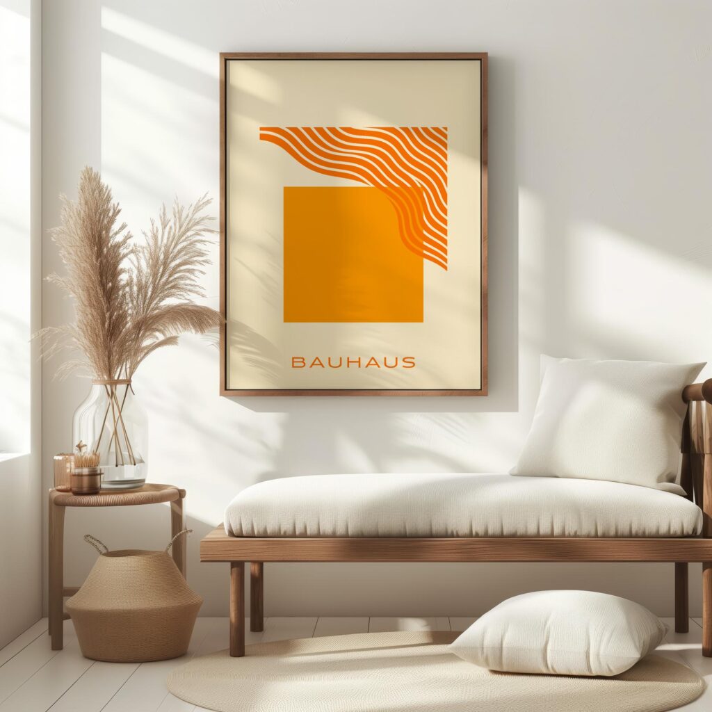 bauhaus print warm tones abstract flow design 6