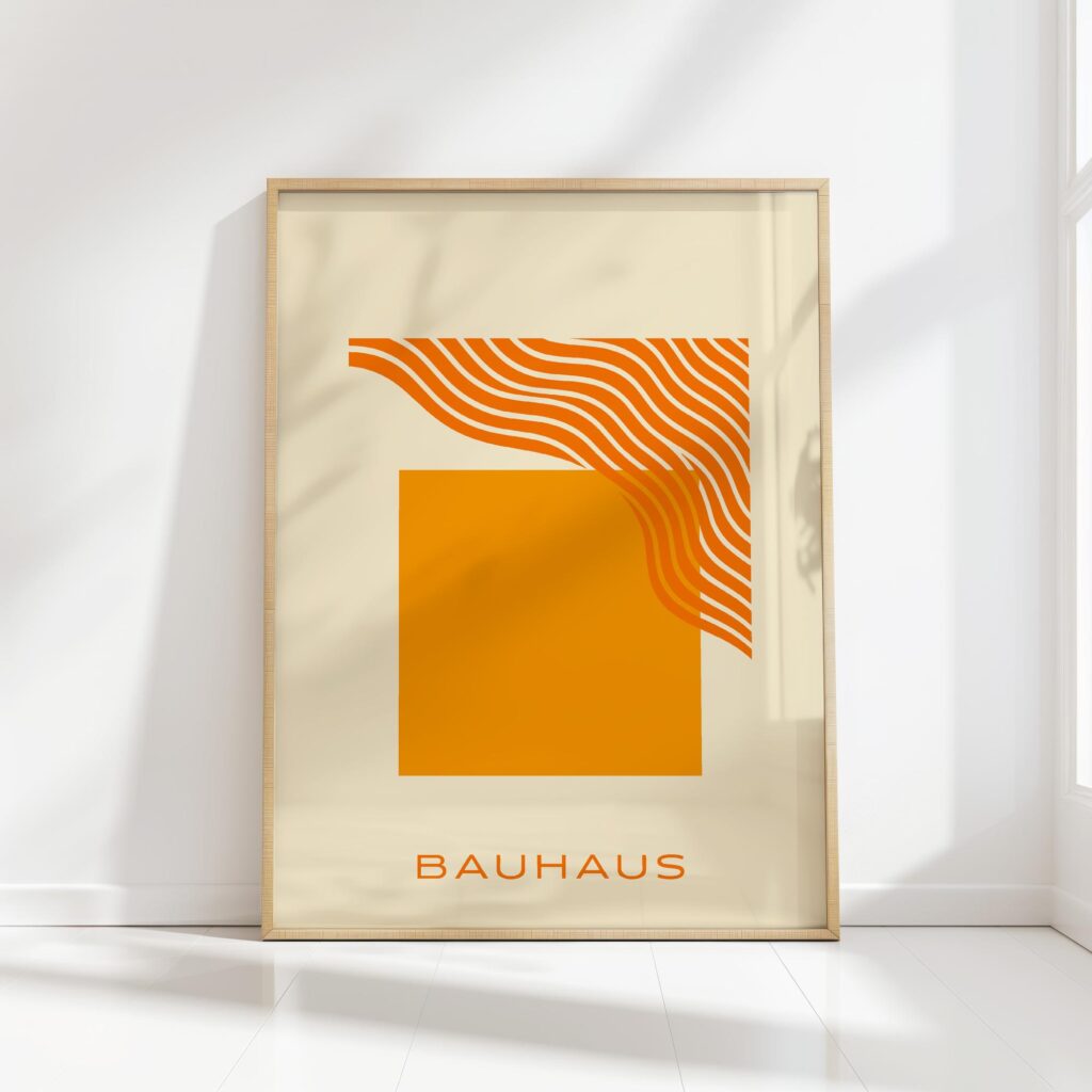 bauhaus print warm tones abstract flow design 8