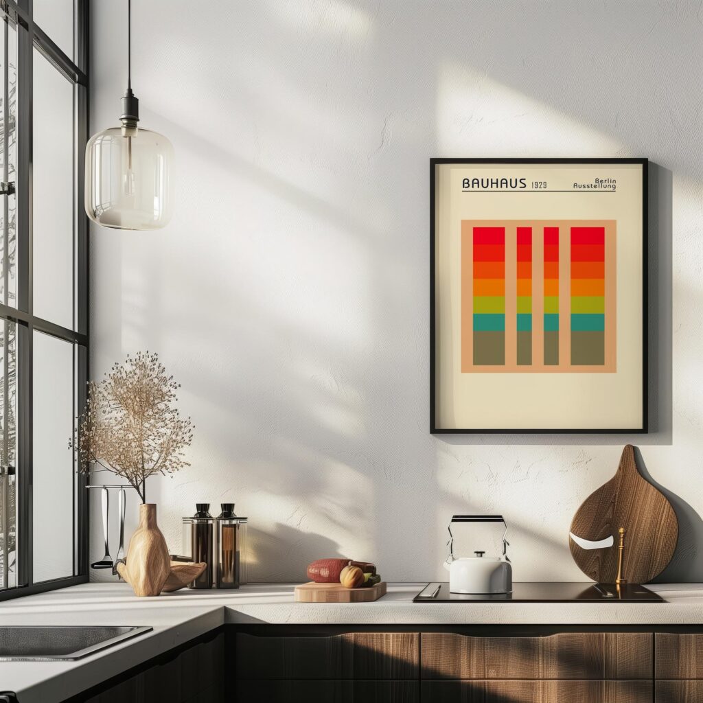 bauhaus print warm tones color block artwork 5