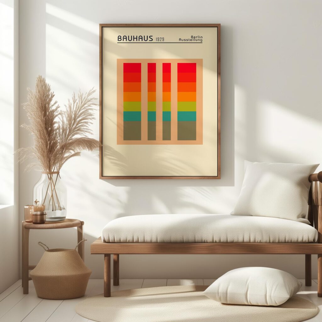 bauhaus print warm tones color block artwork 6