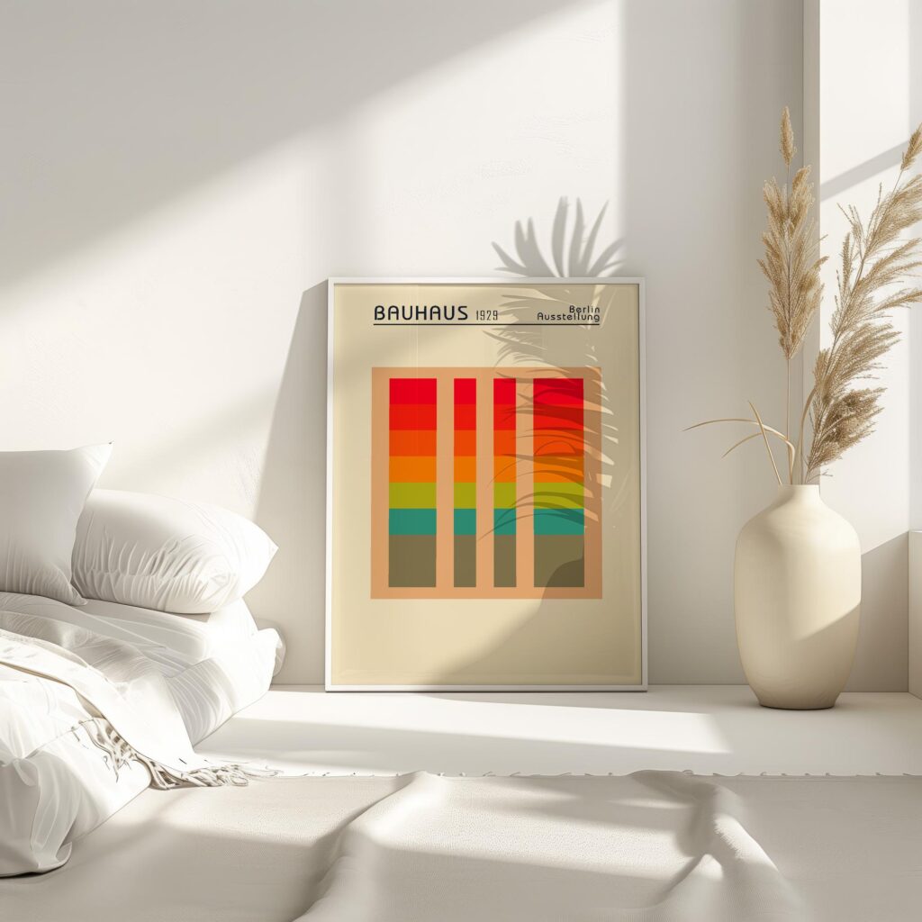 bauhaus print warm tones color block artwork 7