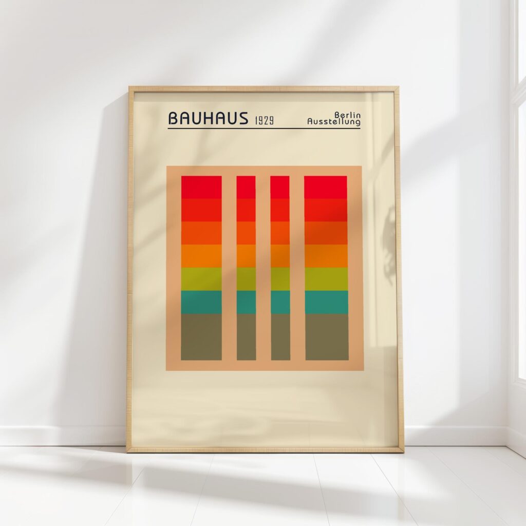 bauhaus print warm tones color block artwork 8